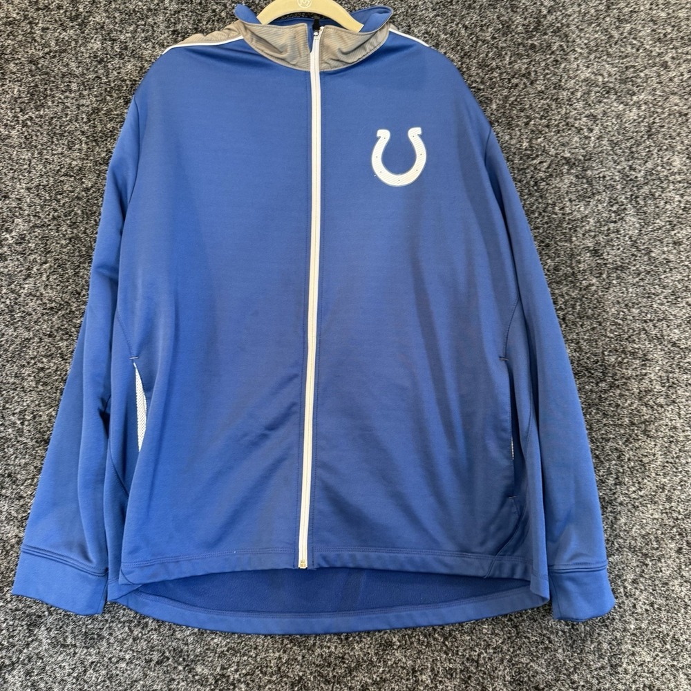 Indianapolis Colts Jacket Mens‎ XL Blue Gray Full Zip NFL Football Track